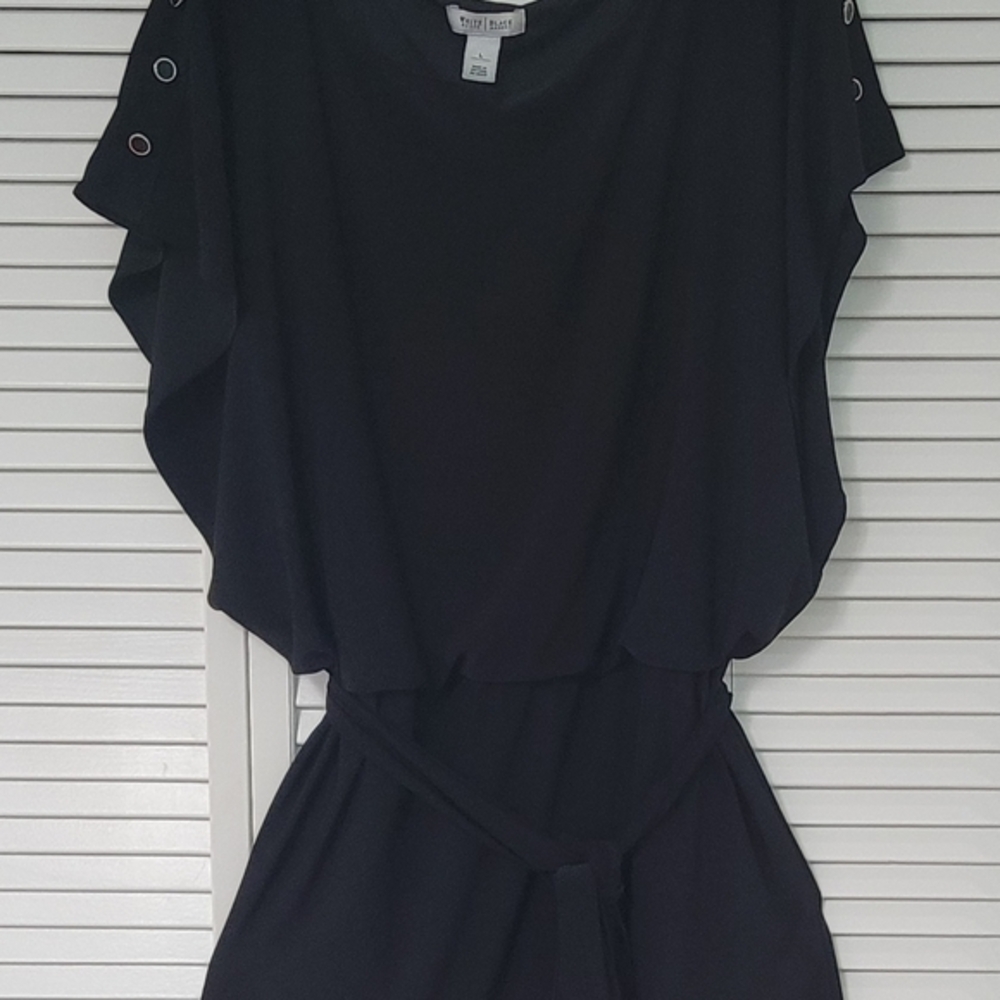 Black Short Sleeve Dress with Belt
